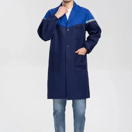 Coat Work Clothes, Wear-Resistant, Dirt-Resistant, Thickened Outer Coveralls, Anti-Dirty Clothes, Mid-Length Work Clothes, Labor Protection Clothes, Custom-Made Coat