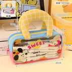 Large pencil case-yellow sweet rabbit dog (single pencil case)