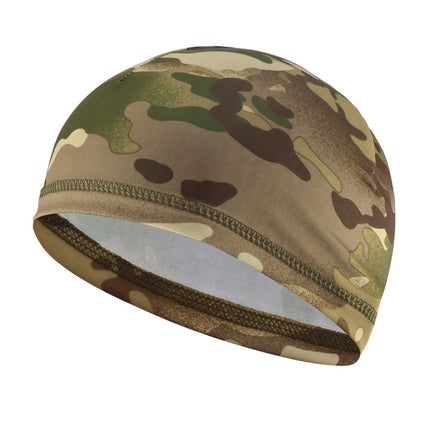 Camouflage ice silk riding cap summer men's motorcycle helmet headgear sunscreen breathable windproof helmet lining cross-border
