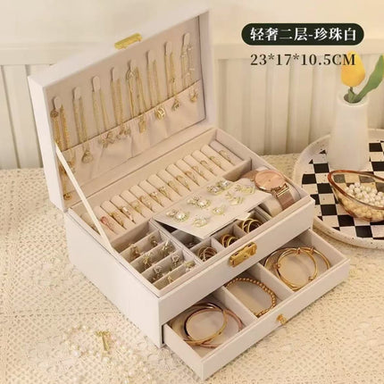Jewelry Box with Password Lock, Multi-Layer Jewelry Storage Box, Gold Jewelry, Wedding Gift, Large Capacity, Dust-Proof Storage Function