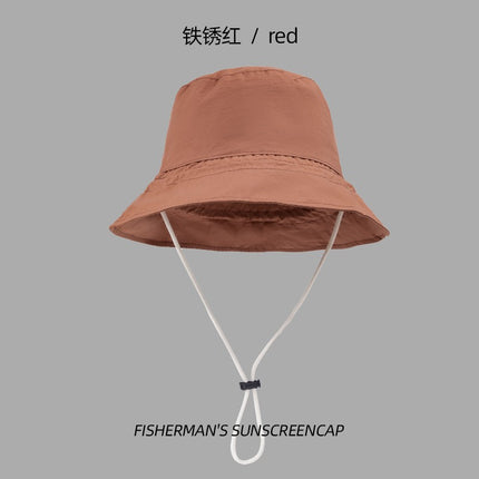 Summer Hat Big Head Fisherman Hat Double-sided Sunscreen Men's Hat Men's Trendy Thin Black Sun Hat Japanese
