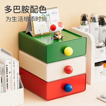 DZ1080 plastic with drawer dopamine desktop cosmetics storage box office sundries desk finishing rack