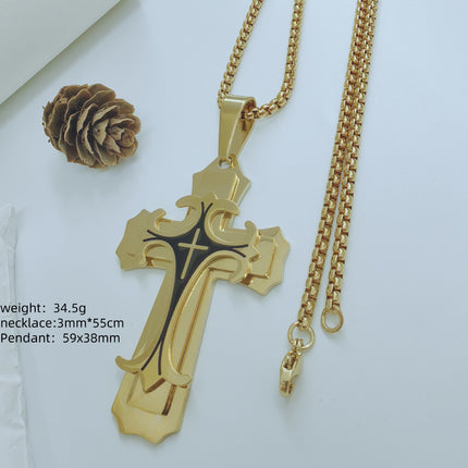 Factory direct Amazon AliExpress European and American fashion personality stainless steel men's pendant necklace wholesale