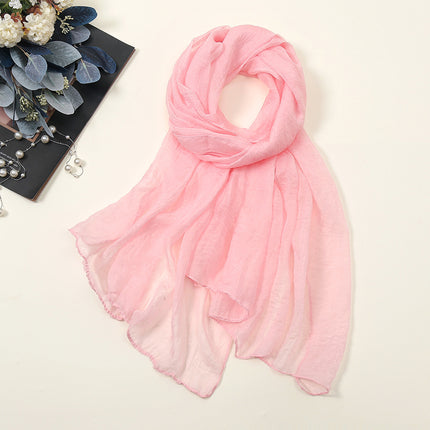 New Pure Color 30D Chiffon Silk Scarf, Fashionable Oversized Chiffon Beach Towel, Travel Sun Protection Gauze Scarf, Spot Wholesale
