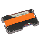Grey metal + black leather + Orange silicone tape