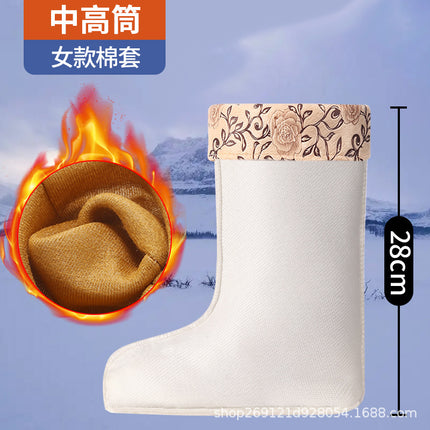 Men's High-Top Rain Boots, Warm Cotton Rain Boots, Special Velvet Lining, Women's Rain Boots, Winter Velvet Lining, Mid-Tube Velvet Lining