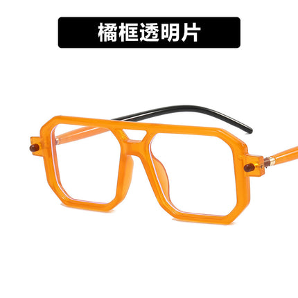 2023 New Double-Beam Glasses Frame Square Frame Fashion Sunglasses European and American Internet Celebrity Street Photography Sunglasses Ins Sunglasses