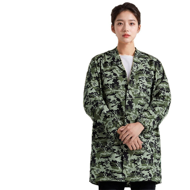 Labor Protection Coat, Work Uniform, Thickened Uniform, Camouflage Blue Denim, Handling Clothing, Dustproof Workwear, Printed, Breathable