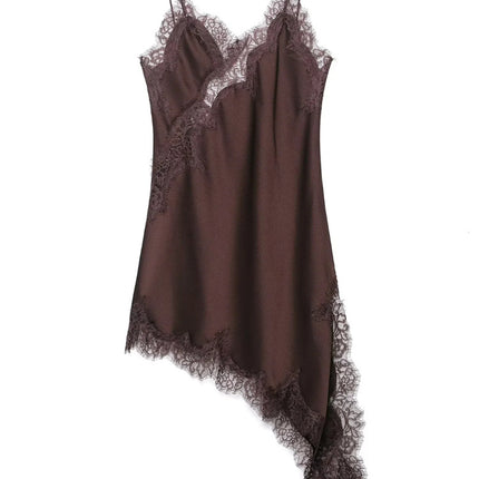 Kaopu Za 2025 Summer Women's Fashion Sleeveless Backless Mini Dress Sexy Hollow Suspender Dress