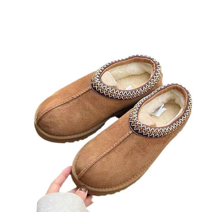 Ethnic Style Snow Boots for Women 2026 Winter New Style, Fleece-Lined and Thickened, Fashionable and Versatile, Hot-Selling Genuine Leather Anti-Slip Snow Boots