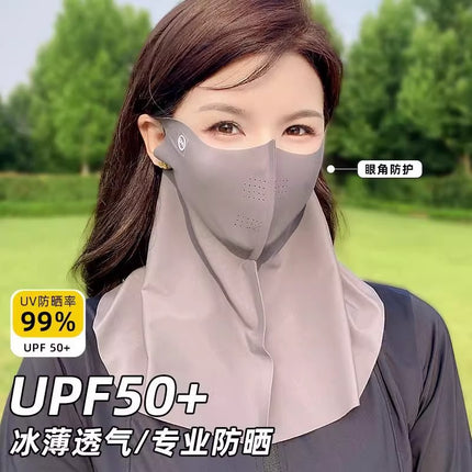Sun Protection Mask for Women, Three-Dimensional Eye Protection, Full Face Ice Silk Summer Thin Breathable Mask Wholesale Factory