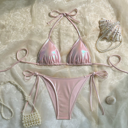 New European and American Bronzing Sexy Halterneck Bikini Trendy Women's Swimsuit Beach Swimsuit Bikini Aliexpress