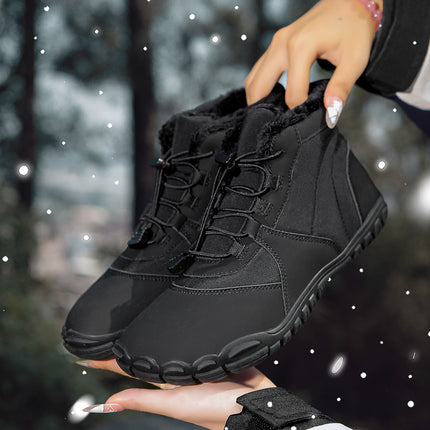 Waterproof Snow Boots for Men and Women in Winter Fleece-Lined to Heattech Couples High-Top Sports Shoes Short Boots Cold-Proof Five-Finger Hiking Shoes