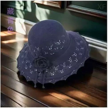 New Hat Women's Sun Hat Folding Large Cornice Hollow Sunscreen Sun Hat 2025 Outdoor Casual Fisherman Hat Basin Hat