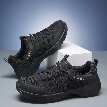 New Style Training Shoes for Men, Black Wear-Resistant Running Shoes, Physical Fitness Shoes, Large Size Training Fire Shoes, Liberation Shoes, Construction Site Rubber Shoes