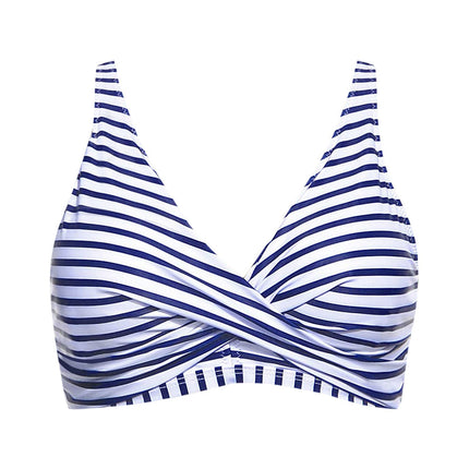 Cross-border exclusive women's full-cover bikini gathered swimsuit top sports bra swimsuit top