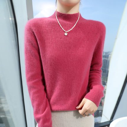 First-Line Garment Western Style Flower Pullover Soft Waxy Sweater Women's Autumn and Winter New Inner Knitted Base Shirt Slimming Age-Reducing