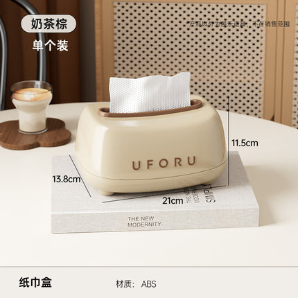 Tissue Box with High Aesthetic Value for Home Use in the Living Room or Entryway, Key and Watch Storage Box, Double-Layer Spring Lift Tissue Box Wholesale