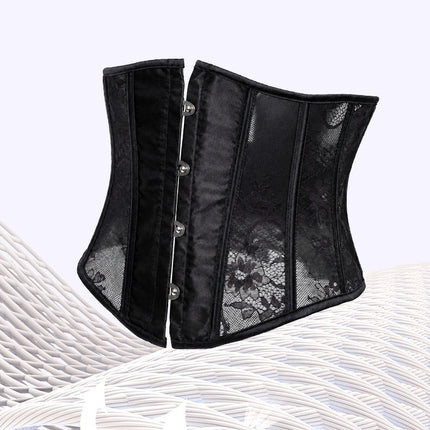Cross-border new fashion short waist waist clip top lace mesh breathable belly body shaping clothing wholesale