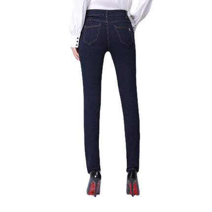 Women's Pants Spring and Autumn Black Jeans Women's Skinny Pants Women's Large Size High Waist Slimming Pencil Pants 0300