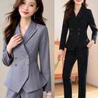 light gray coat skirt pants / S
