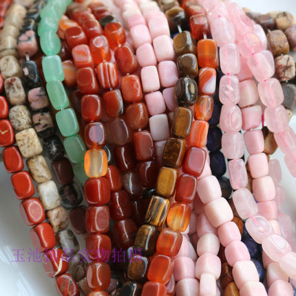 Natural Red Agate Irregular Rectangular Column, Pink Quartz, Lapis Lazuli, Loose Beads, Necklace, Bracelet, DIY Jewelry Accessories, Pendant