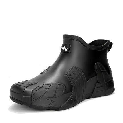 2025 New Waterproof Shoes Outdoor Trendy Rain Shoes Wear-resistant Kitchen Take-out Rubber Shoes Men's Non-slip Warm Cover Shoes
