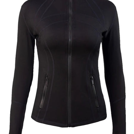 Lulu Same Style Spring and Autumn Women's Sports Jacket Yoga Clothes Top Casual Outdoor Collar Long Yoga Long Sleeve Jacket