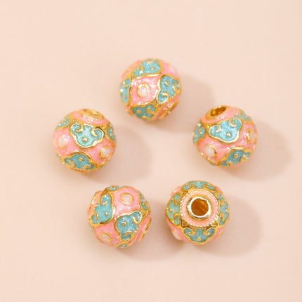 Cloisonné Oil-Dropping Cut Out Auspicious Cloud Lotus Bead Accessories Oil-Dropping Copper DIY Handmade Bracelet Necklace Jewelry Accessories
