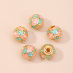 26. small pink and green auspicious cloud beads 8mm