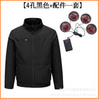 [4-hole complete set] black + (4 fans + cables + 20,000 power bank) / 2XL/3XL