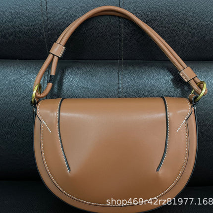 Z Family Accessible Luxury 	 Bags Crossbody Bag Women's 2025 Spring New Saddle Bag Contrast Color Quilted Handheld Flap Bag