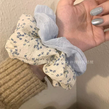 Korean-Style Jasmine Floral Scrunchie Spring Sweet Literary Girl Hair Accessory High Ponytail Bun Hair Tie