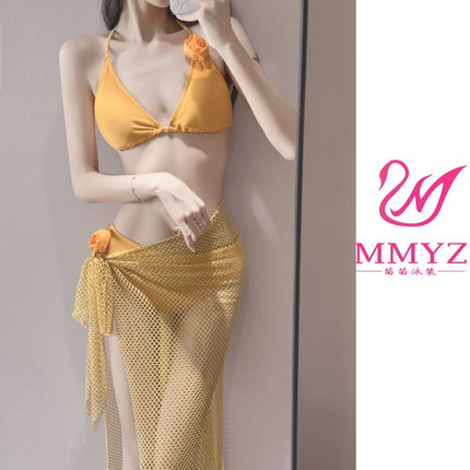 2026 New Bikini Hot Girl Bikini Set for Beach Vacation Photoshoot Hot Spring Three-Piece Strap Swimsuit for Women