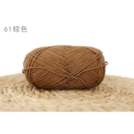 Xuefeier 4-Strand Milk Cotton Wool Ball 4-Strand Combed Cotton Thread Does Not Ball Baby Hand-Knitted DIY Cute Doll