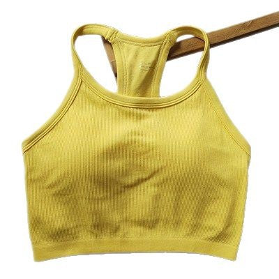 Sports Vest with Chest Pad for Women's Summer Outer Wear Yoga Beautiful Back Sweat-Absorbent Breathable Running Shock-Proof High-Intensity Fitness Bra
