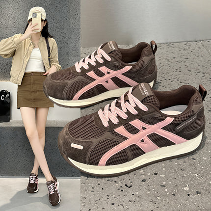 Genuine Leather Sports Shoes for Women, 2026 Autumn Retro New Style, Versatile Lightweight Casual Thick-Soled German Training Shoes