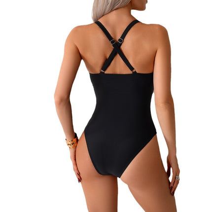 Europe and the United States Amazon 2025 new swimsuit female one-piece stitching quick-drying bikini swimsuit cross-border bikini wholesale