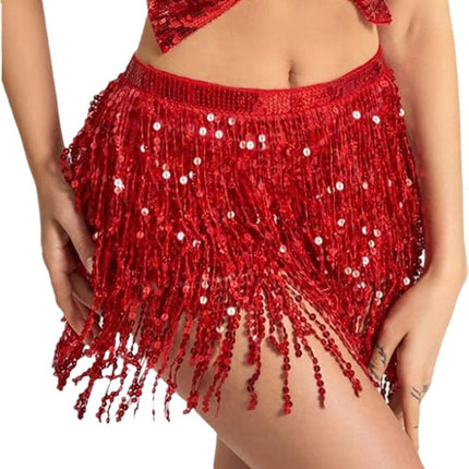 Halloween costume belly dance waist chain new four-layer sequins tassel belt waist towel hip towel skirt skirt skirt wholesale