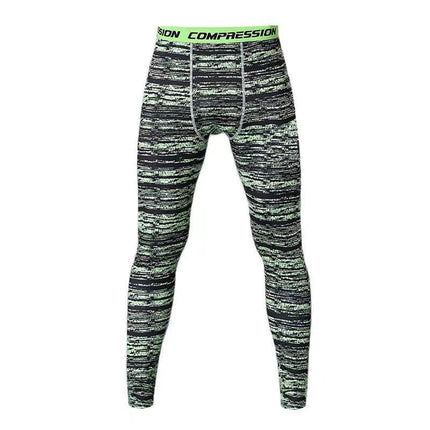 Sports Fitness trousers men's tight quick-drying leggings spring and autumn sports training basketball compression pants new printed pants