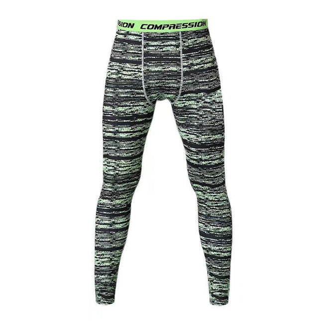 Sports Fitness trousers men's tight quick-drying leggings spring and autumn sports training basketball compression pants new printed pants