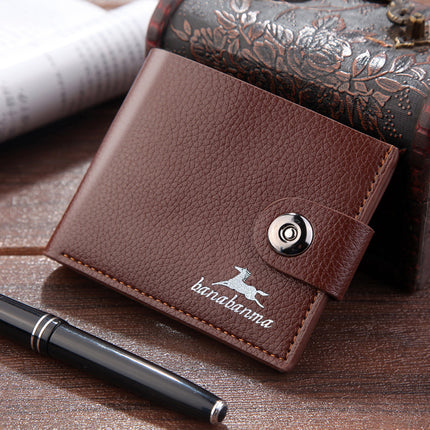 2023 popular casual creative trend men's short wallet magnetic buckle ultra-thin multi-card cross-border foreign trade business card holder