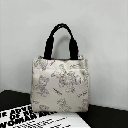 Summer new fashion handbag large capacity cartoon animation printing shoulder bag office workers lunch box bag wholesale