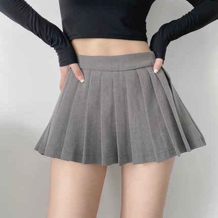 College Style Pleated Skirt Women's Autumn and Summer Sexy White Slim High-Waisted A-Line Skirt Petite Short Skirt Ins