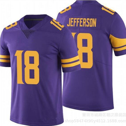Foreign trade wholesale ball Vikings football jersey 19# Thielen 33# COOK 18 Jefferson