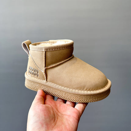 Children's Snow Boots 2025 Winter New Style Girls' Fleece-Lined Short Boots Boys' Thickened Cotton Boots Warm Waterproof Baby Shoes