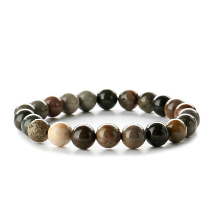 Factory Direct Sales 8mm Natural Gemstone Beads Bracelet Tiger Eye Volcanic Stone Agate Elastic Rope Beaded Bracelet Wholesale