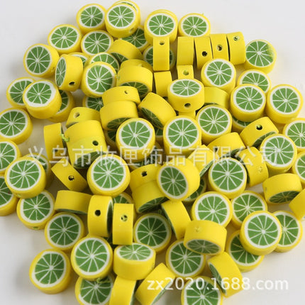 100 a pack of cross-border fruit soft pottery loose beads clay beads diy Amazon material bag accessories mobile phone