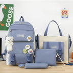 Blue four-piece set (high-quality fabric)