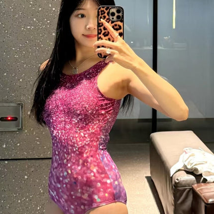 Women's New Swimsuit Slimming Look Belly-Covering One-Piece Triangle Sexy Low-Cut Conservative Tight-Fitting Swimming Pool Racing Sports Swimsuit